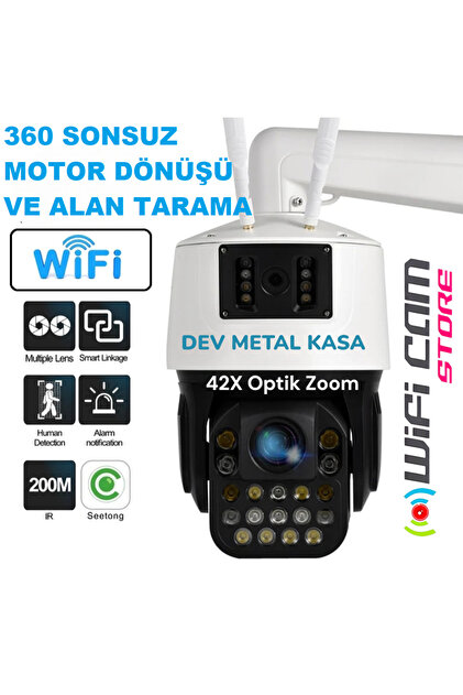 WIFICAM PLUS Çift Kameralı 42X Optik Zoom Dev Metal Kasa WIFI