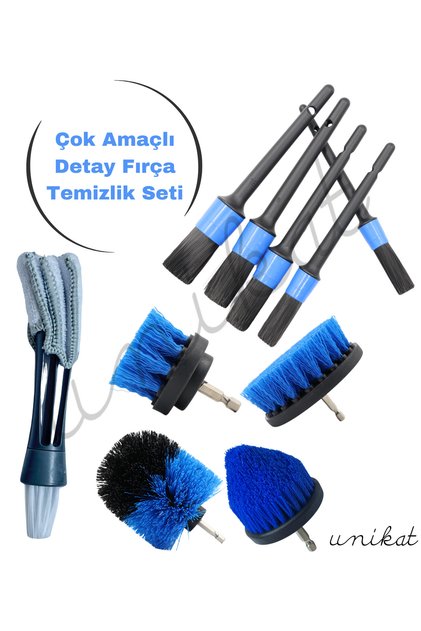 Detay Temizlik Seti Matkap uyumlu fırça seti, 5'li oto detay fırçası seti ve klima temizleme fırçası