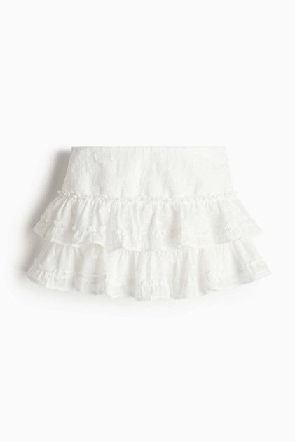 Embroidered tiered skirt