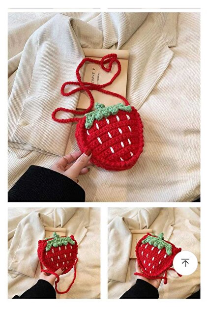 Kadın Girişimciler Atölyesi Çilek Desen Viral Çanta Amigurumi