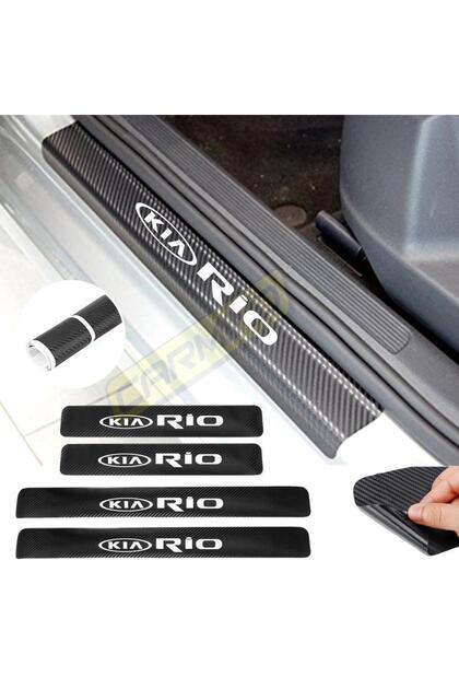 Kia Rio Carbon Door Sill Auto Sticker 4 Pieces
