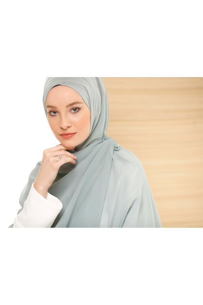 Crepe Chiffon Shawl - Soft Mint