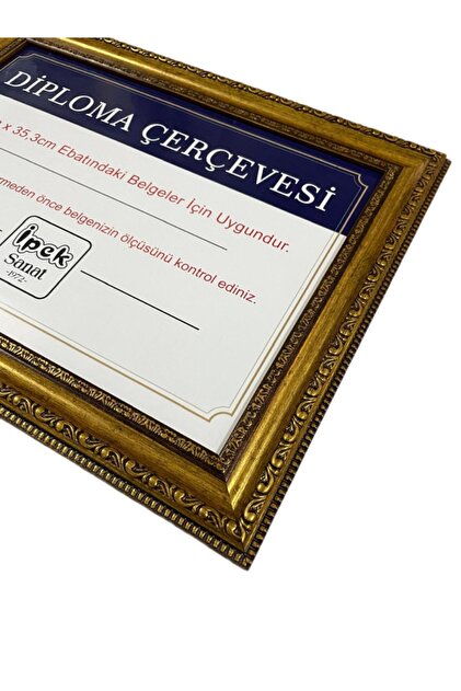 İpek Sanatsal Diploma Çerçevesi - Hakiki Camlı Ürün - 25x35,2