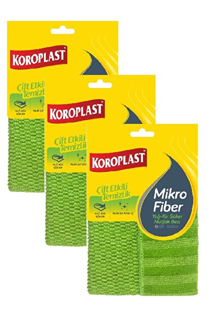 Koroplast Mikrofiber Yağ Kir Sökücü Mutfak Bezi 30 x 30 Cm x 3