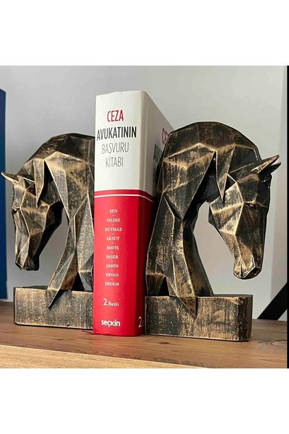 2 Pieces Decorative Cubic Geometric Design Horse Book Holder Trinket