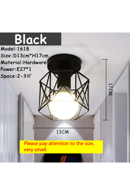black Modern Nordic Black Wrought Iron E27 Led Ceiling Lights For kitchen Living Room Bedroom Study