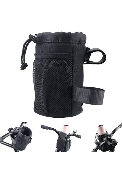 1pc cup holder 2in1 Bicycle Handlebar Phone Holder Bike Water Bottle Holder Mesh Pocket Universal Fi