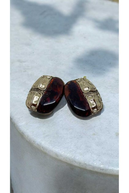 Vintage Brown Brand Model Earrings
