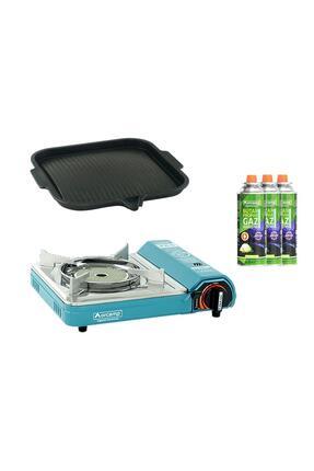 Orcamp Seramik Pro Kamp Ocak Mavi CK-508+Izgara Tava CK-505-1+1