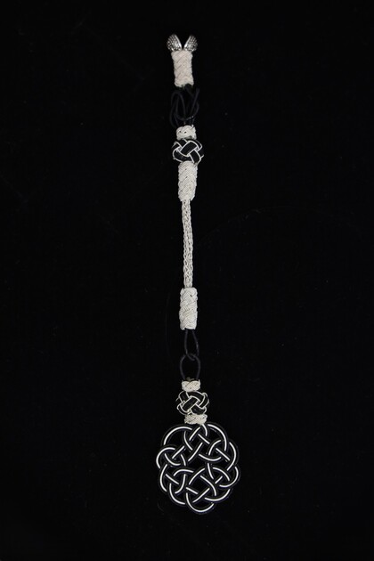 Trabzon Hand Knitted Black - White Kazaz Imame Tassel