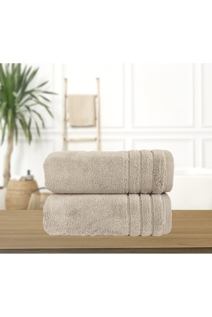 Microcotton Stripe Detailed Set of 2 Towels 60X110Cm