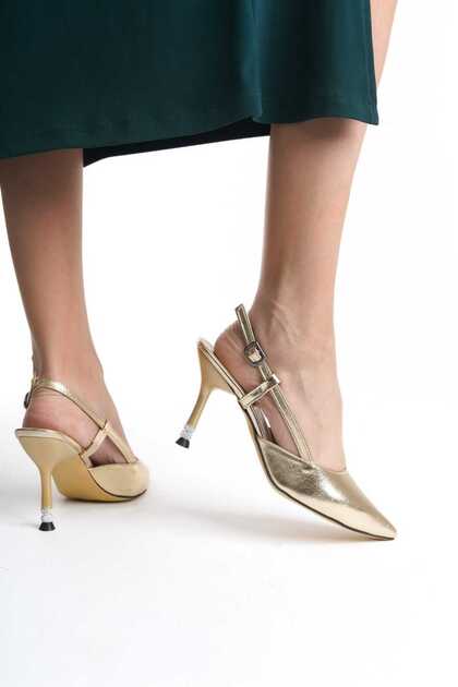 SEREL35SHOES Kadın Topuklu Ayakkabı Arkası Açık Direkli Yandan