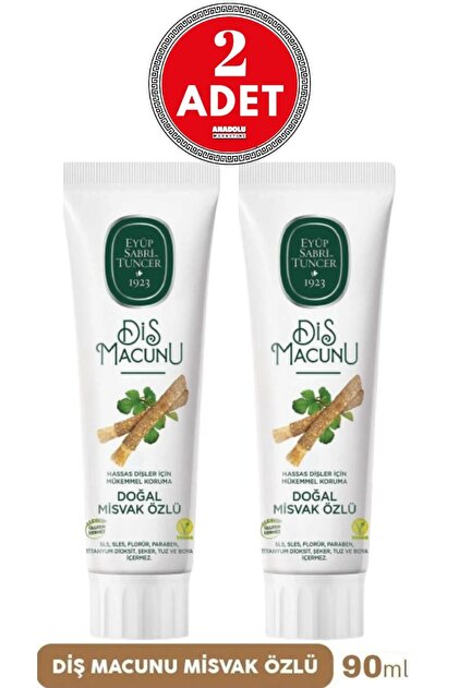 Doğal Diş Macunu 90 Ml Misvak x2 Adet
