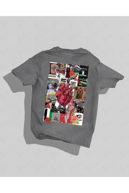 Palestine Design Back Printed High Quality Compact Unisex Oversize T-Shirt