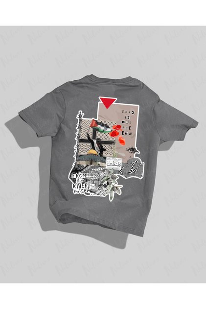 Palestine Design Back Printed High Quality Compact Unisex Oversize T-Shirt