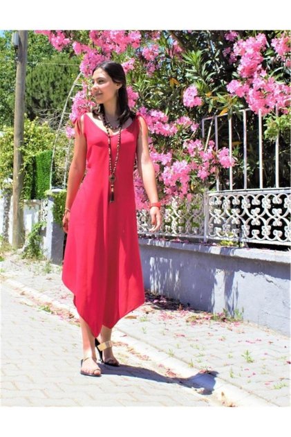 Pasaklı Giyim Women's Viscose Straps Pocketed Casual Asymmetrical Trouser Skirt Jumpsuit H5002270 H5002308