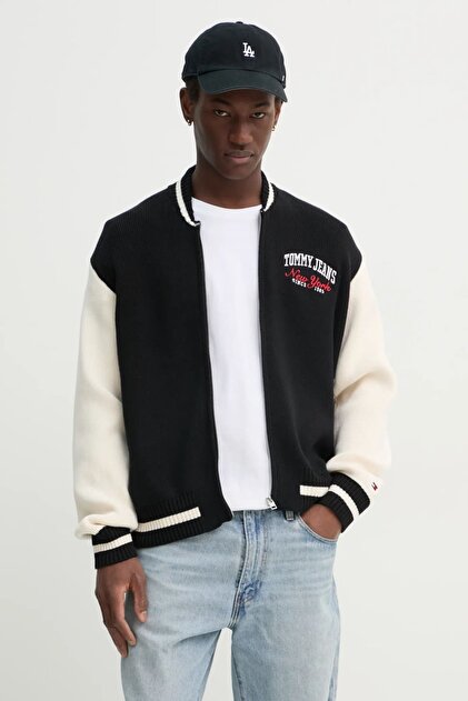 Tommy Hilfiger Erkek Tjm Varsity Baseball Hırka - Siyah - Fiyatı