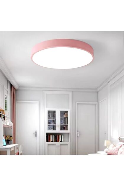 3Işık Renk Led, 40cm çocuk,odası,yuvarlak,plafonyer,sıvaüstü, Led, Tavan Lambası, Modern Aydınlatma,