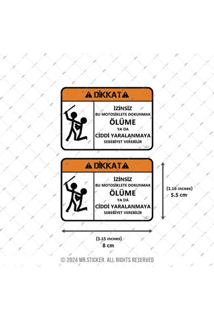 Bay Etiket Wrn2 Motoruma Dokunma Etiketi 2'li Set - Fiyatı, Yorumları
