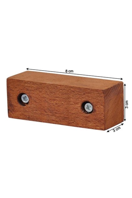 Masa Sandalye Mobilya Koltuk Ünite Ayak Yükseltici Ağaç Takoz 4'lü Set Boy 3 Cm En 8 Cm Kahverengi
