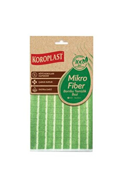 Koroplast Mikrofiber Bambu Temizlik Bezi 30 x 30 Cm x 5 Adet