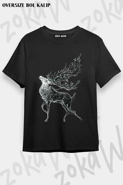 Unisex Oversize Mold Artistic Minimal Design Printed Tshirt