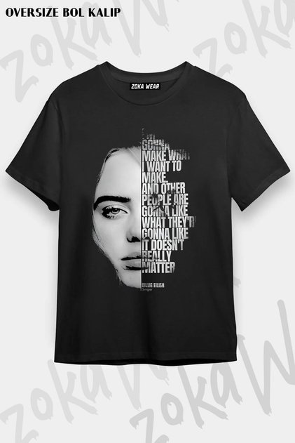Unisex Oversize Fit Billie Eilish Design Printed Tshirt