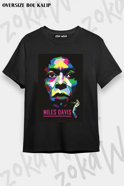 Unisex Oversize Mold Miles Davis Printed Unis Design Printed Tshirt