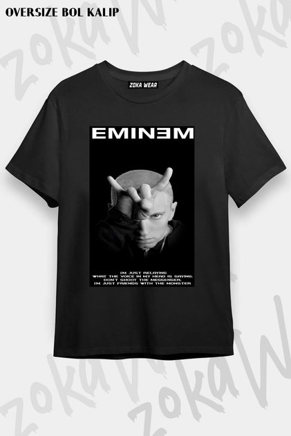Unisex Oversize Fit Eminem V3 Design Printed Tshirt