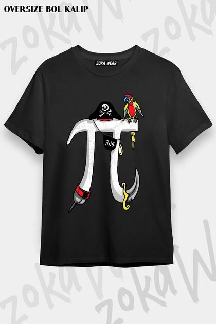 Unisex Oversize Fit Math Pi 4 Fer Design Printed Tshirt