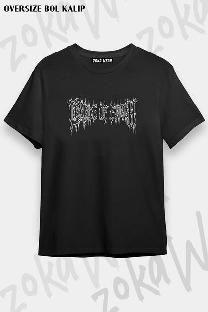 Unisex Oversize Mold Cradle of Filth Design Printed Tshirt