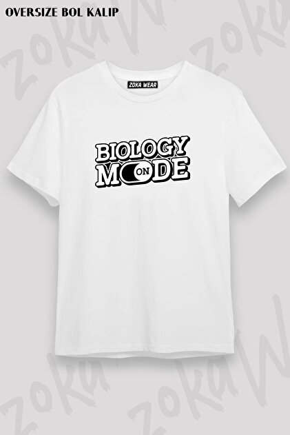 Unisex Oversize Biology Mode Design Printed Tshirt
