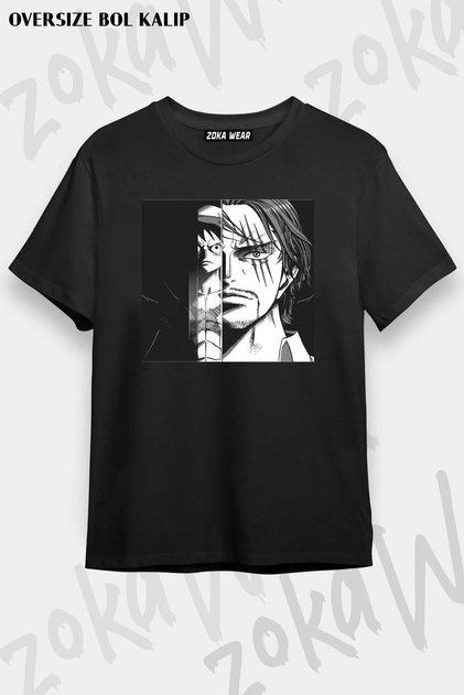 One Piece Luffy and Shanks Print Unisex Oversize T-Shirt