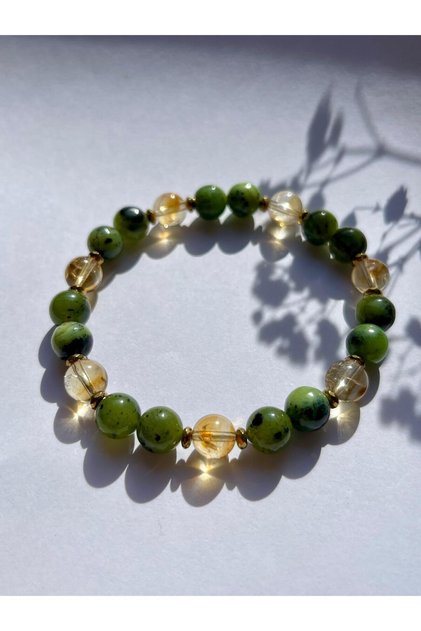 Calmness and Abundance Bracelet (Jade & Citrine Stone)