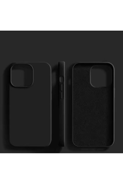 Apple iPhone 15 Launch Case Velvet Inside Female Silicone Cover Black.