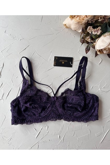 Tyla Lace C Cup Front Striped Daily Use Underwire Stylish Gathering Bra