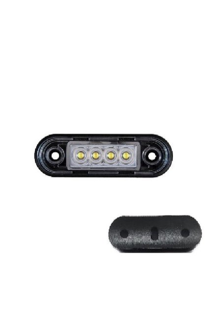 Parmak Lamba Lastikli (Krom Boru Tipi) 4 Led'Li 83Mm 12V-24V Beyaz - FR0170-L-W