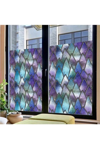 61X100 cm Patterned Frosted Glass Stained Glass Foil - Self Adhesive