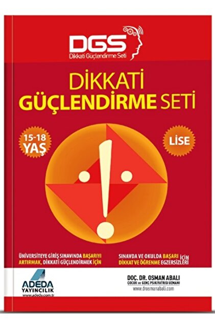 Adeda Yayınları Dikkati Güçlendirme Seti Lise 15-18 Yaş - Osman