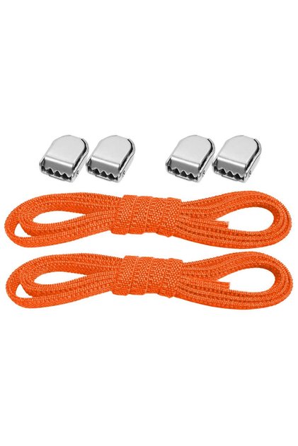 Smart Locked Adjustable 1 Pair Orange Neon 6mm Tire Practical Laces