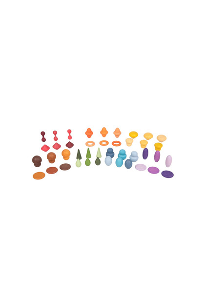 Set de 42 forme din lemn colorate pentru activitati educative Comorile Padurii