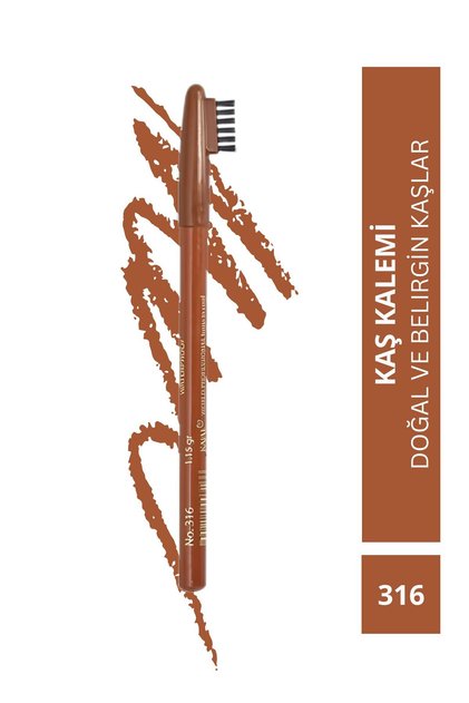 Özel Fırça Kapaklı Kaş Kalemi (Toprak Turuncusu) - Eyebrow Pencil No:316