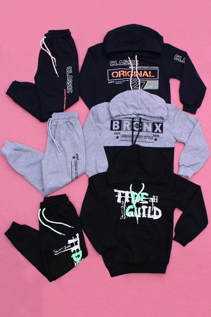 3-Piece BOY HOODED TRACKSUIT SET