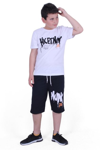 Dg-nuk Text Printed Boy's Summer Suit