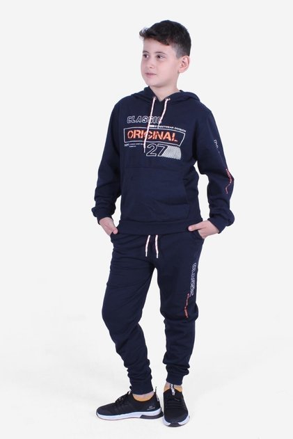 KANGAROO POCKET DETAIL HOODED BOY'S SUIT