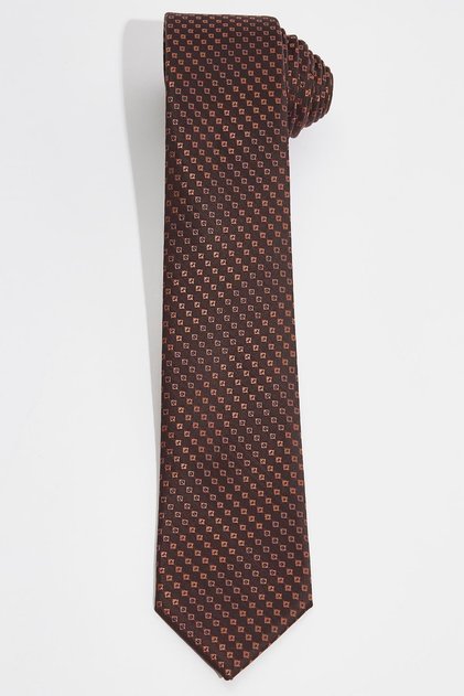Patterned Classic Men's Tie with Pocket Handkerchief