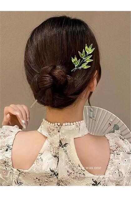 Green Bamboo Leaf Japanese Bun Stick