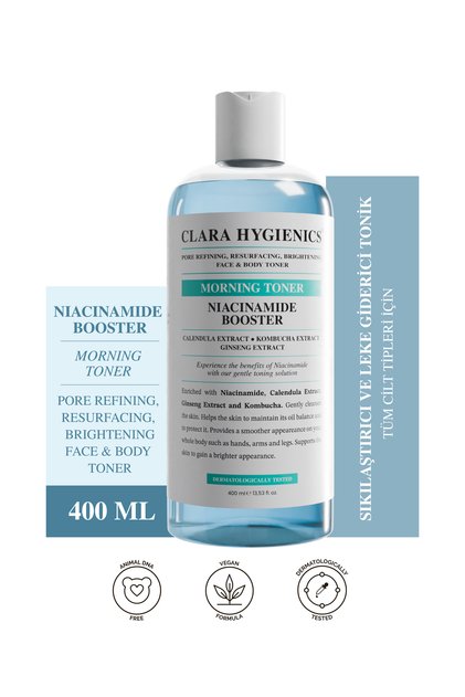 Niacinamide Booster Gözenek Sıkılaştırıcı Tonik 400ml – Aydınlatıcı Canlandırıcı Vegan(Yüz Ve Vücut)
