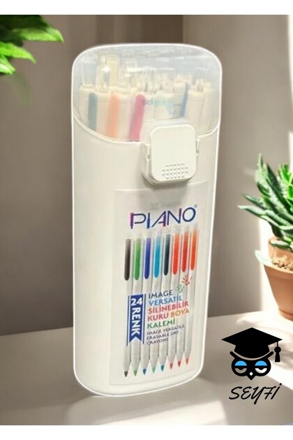 Piano Silinebilir 12 Renk Kuru Boya Basmalı Versatil 2.0 Uçlu Özel Silgili Kullanışlı Özel Kutusunda
