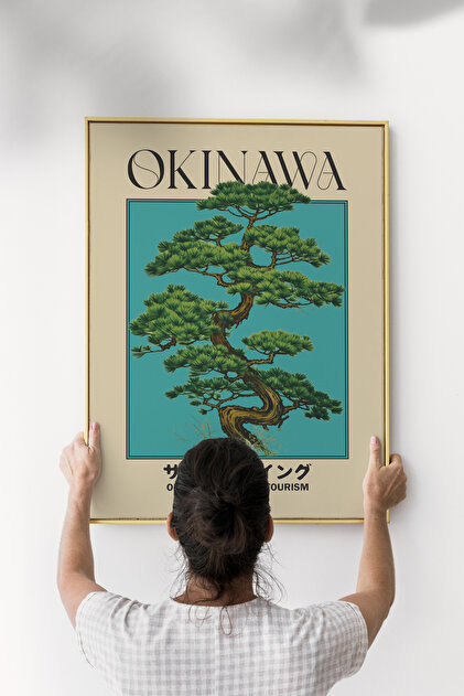 Sweetco Çerçevesiz Poster Okinawa Retro Poster Japanese Travel